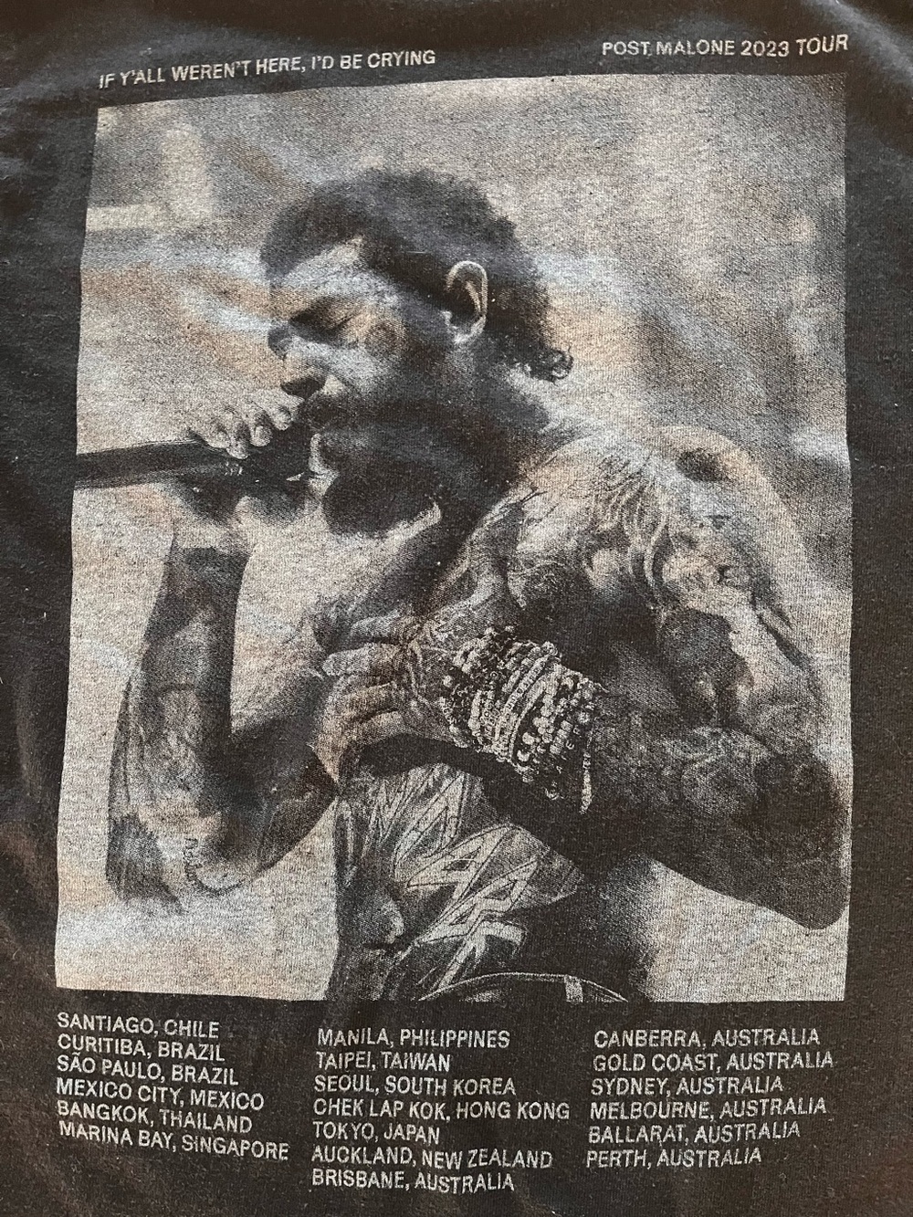 Black Post Malone Austin 2023 Tour Graphic Tee